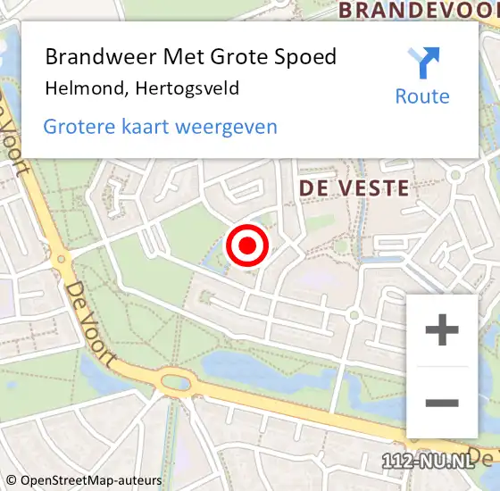 Locatie op kaart van de 112 melding: Brandweer Met Grote Spoed Naar Helmond, Hertogsveld op 24 december 2024 12:47