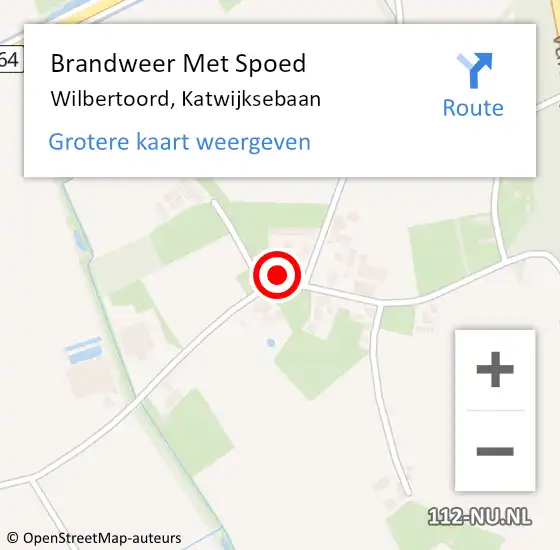 Locatie op kaart van de 112 melding: Brandweer Met Spoed Naar Wilbertoord, Katwijksebaan op 24 december 2024 13:09