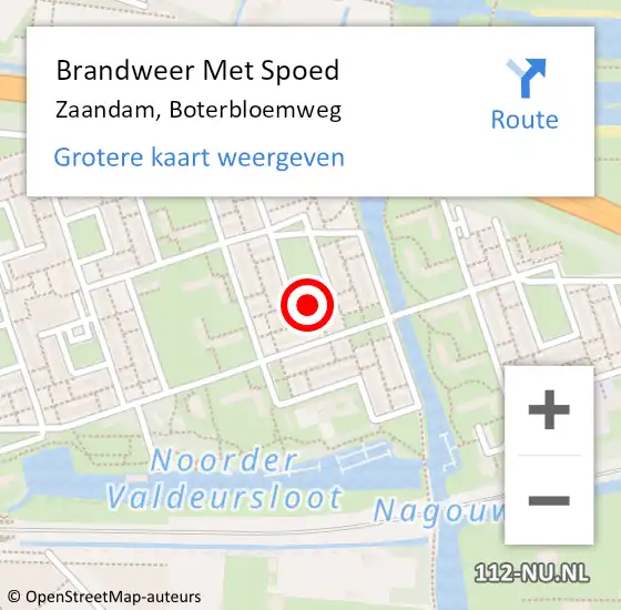 Locatie op kaart van de 112 melding: Brandweer Met Spoed Naar Zaandam, Boterbloemweg op 24 december 2024 13:14