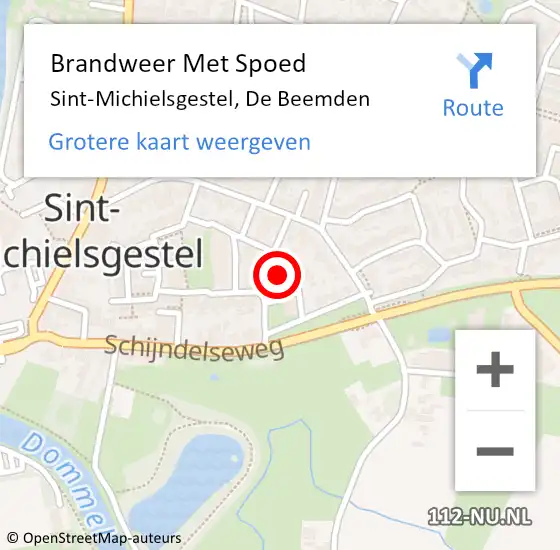 Locatie op kaart van de 112 melding: Brandweer Met Spoed Naar Sint-Michielsgestel, De Beemden op 24 december 2024 14:12