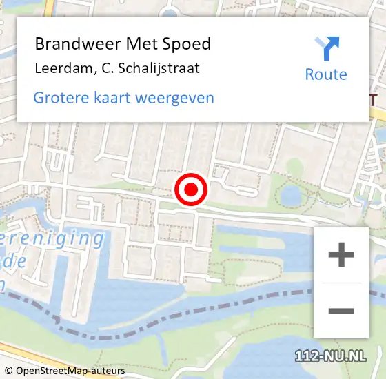 Locatie op kaart van de 112 melding: Brandweer Met Spoed Naar Leerdam, C. Schalijstraat op 24 december 2024 14:35