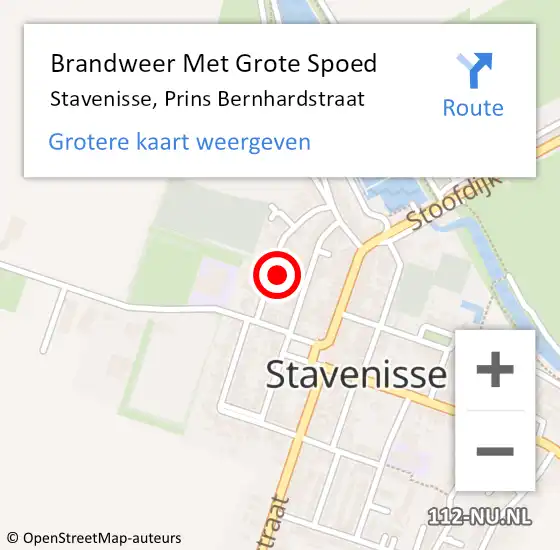 Locatie op kaart van de 112 melding: Brandweer Met Grote Spoed Naar Stavenisse, Prins Bernhardstraat op 24 december 2024 15:31