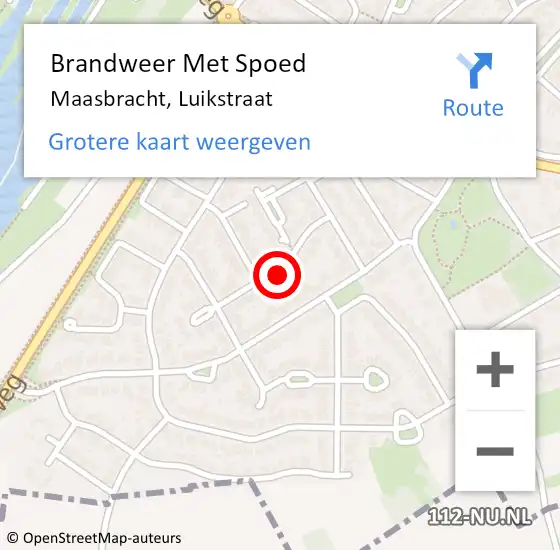 Locatie op kaart van de 112 melding: Brandweer Met Spoed Naar Maasbracht, Luikstraat op 24 december 2024 15:34