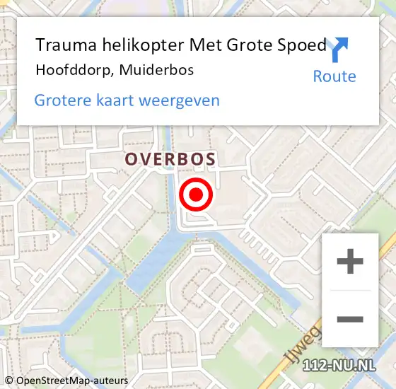 Locatie op kaart van de 112 melding: Trauma helikopter Met Grote Spoed Naar Hoofddorp, Muiderbos op 24 december 2024 15:56