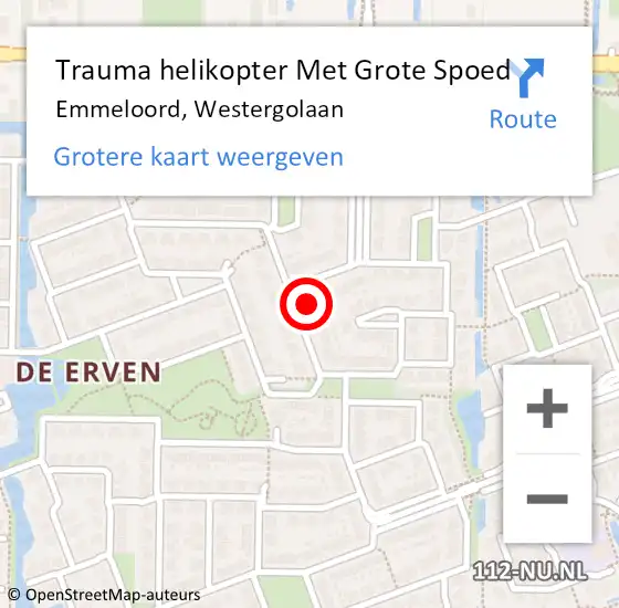 Locatie op kaart van de 112 melding: Trauma helikopter Met Grote Spoed Naar Emmeloord, Westergolaan op 24 december 2024 16:16