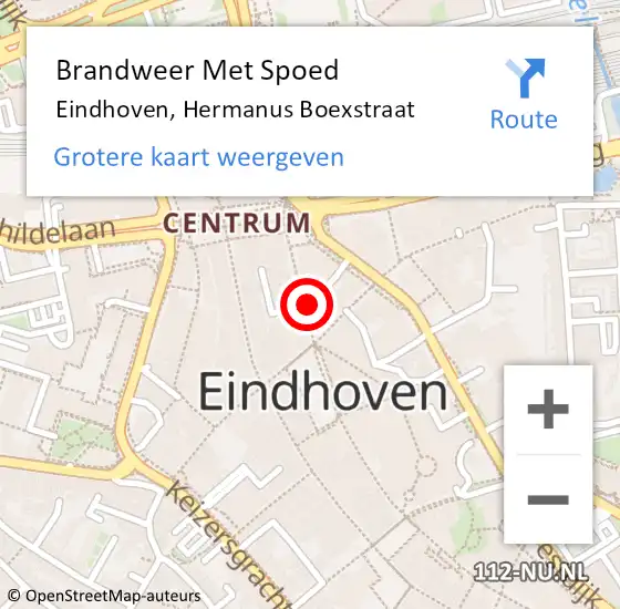 Locatie op kaart van de 112 melding: Brandweer Met Spoed Naar Eindhoven, Hermanus Boexstraat op 24 december 2024 16:16