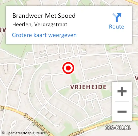 Locatie op kaart van de 112 melding: Brandweer Met Spoed Naar Heerlen, Verdragstraat op 24 december 2024 16:29