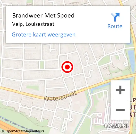 Locatie op kaart van de 112 melding: Brandweer Met Spoed Naar Velp, Louisestraat op 24 december 2024 16:30