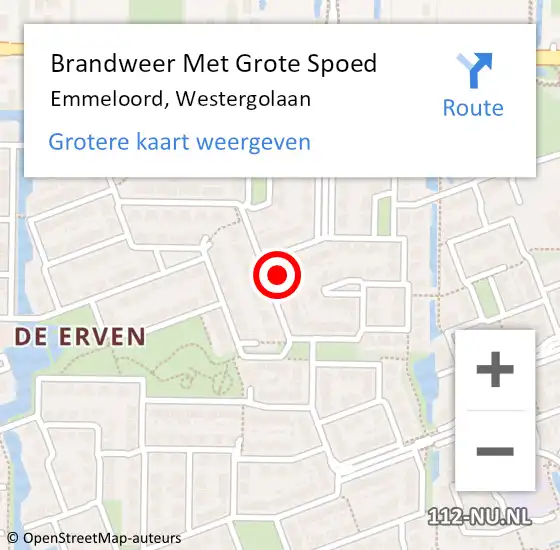 Locatie op kaart van de 112 melding: Brandweer Met Grote Spoed Naar Emmeloord, Westergolaan op 24 december 2024 16:32