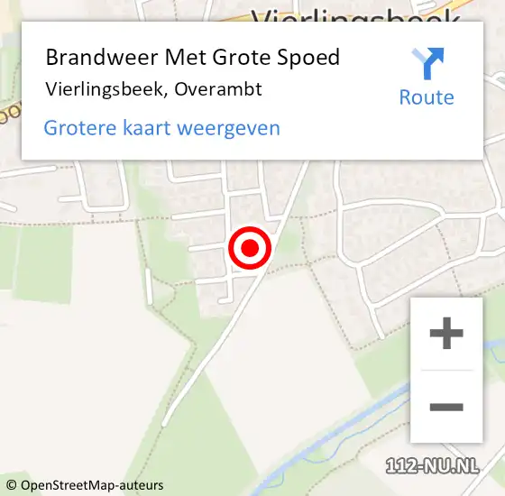 Locatie op kaart van de 112 melding: Brandweer Met Grote Spoed Naar Vierlingsbeek, Overambt op 24 december 2024 17:25