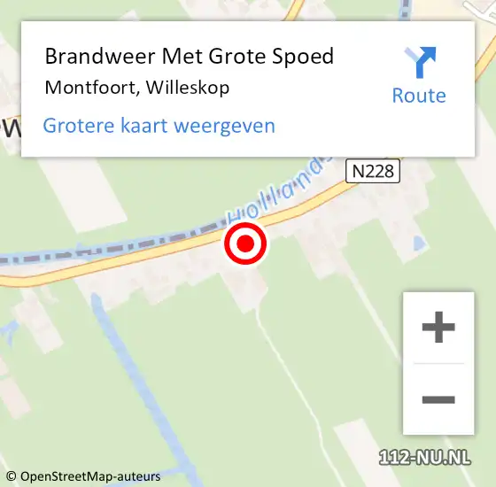 Locatie op kaart van de 112 melding: Brandweer Met Grote Spoed Naar Montfoort, Willeskop op 24 december 2024 17:37