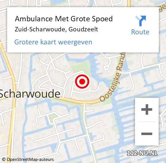 Locatie op kaart van de 112 melding: Ambulance Met Grote Spoed Naar Zuid-Scharwoude, Goudzeelt op 24 december 2024 17:41