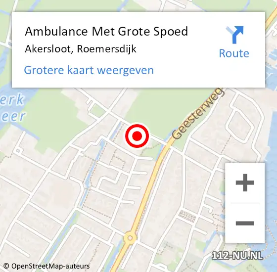 Locatie op kaart van de 112 melding: Ambulance Met Grote Spoed Naar Akersloot, Roemersdijk op 24 december 2024 17:55