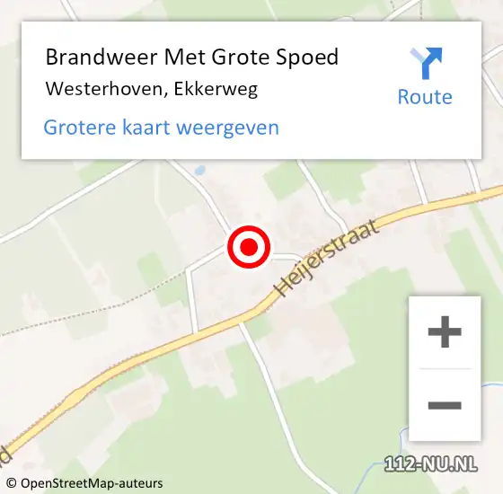 Locatie op kaart van de 112 melding: Brandweer Met Grote Spoed Naar Westerhoven, Ekkerweg op 24 december 2024 17:58