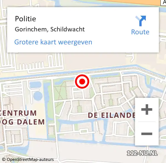 Locatie op kaart van de 112 melding: Politie Gorinchem, Schildwacht op 24 december 2024 18:02