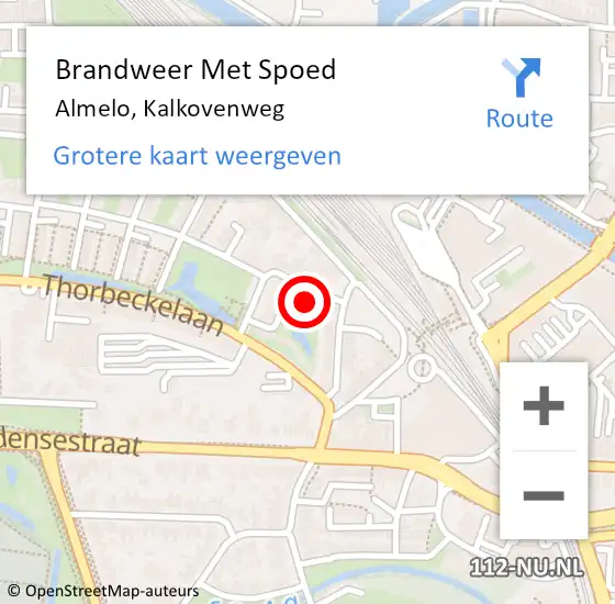 Locatie op kaart van de 112 melding: Brandweer Met Spoed Naar Almelo, Kalkovenweg op 24 december 2024 18:59