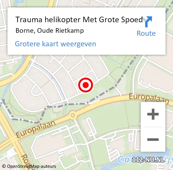 Locatie op kaart van de 112 melding: Trauma helikopter Met Grote Spoed Naar Borne, Oude Rietkamp op 24 december 2024 19:38