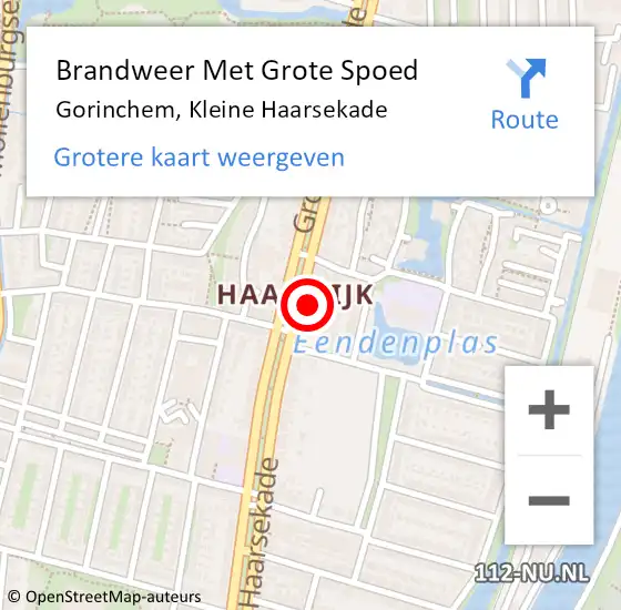 Locatie op kaart van de 112 melding: Brandweer Met Grote Spoed Naar Gorinchem, Kleine Haarsekade op 24 december 2024 20:07