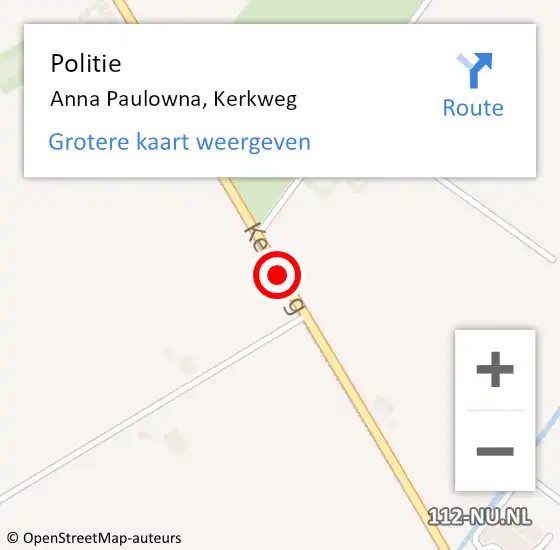 Locatie op kaart van de 112 melding: Politie Anna Paulowna, Kerkweg op 31 oktober 2014 14:23