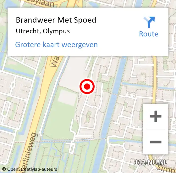 Locatie op kaart van de 112 melding: Brandweer Met Spoed Naar Utrecht, Olympus op 24 december 2024 21:10