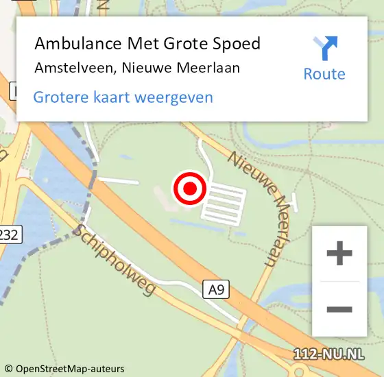 Locatie op kaart van de 112 melding: Ambulance Met Grote Spoed Naar Amstelveen, Nieuwe Meerlaan op 24 december 2024 21:16