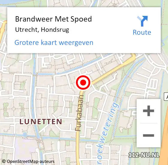 Locatie op kaart van de 112 melding: Brandweer Met Spoed Naar Utrecht, Hondsrug op 24 december 2024 21:32