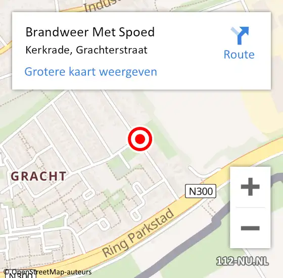 Locatie op kaart van de 112 melding: Brandweer Met Spoed Naar Kerkrade, Grachterstraat op 24 december 2024 22:38