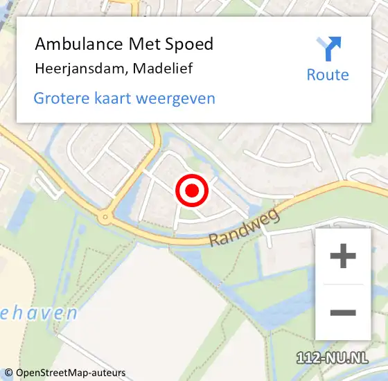 Locatie op kaart van de 112 melding: Ambulance Met Spoed Naar Heerjansdam, Madelief op 24 december 2024 23:23