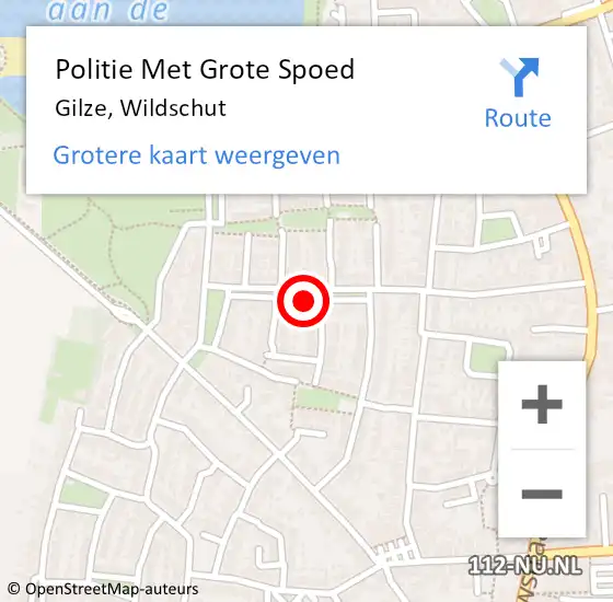 Locatie op kaart van de 112 melding: Politie Met Grote Spoed Naar Gilze, Wildschut op 24 december 2024 23:38