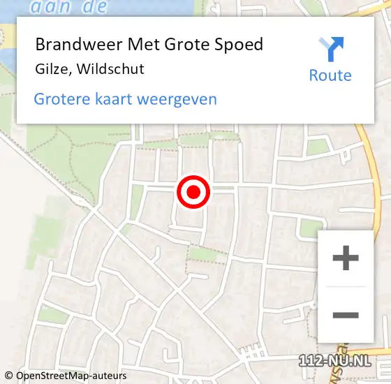 Locatie op kaart van de 112 melding: Brandweer Met Grote Spoed Naar Gilze, Wildschut op 24 december 2024 23:40