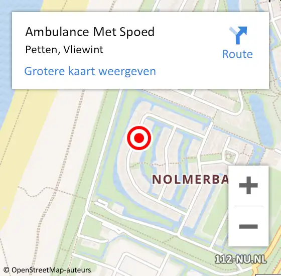 Locatie op kaart van de 112 melding: Ambulance Met Spoed Naar Petten, Vliewint op 24 december 2024 23:46