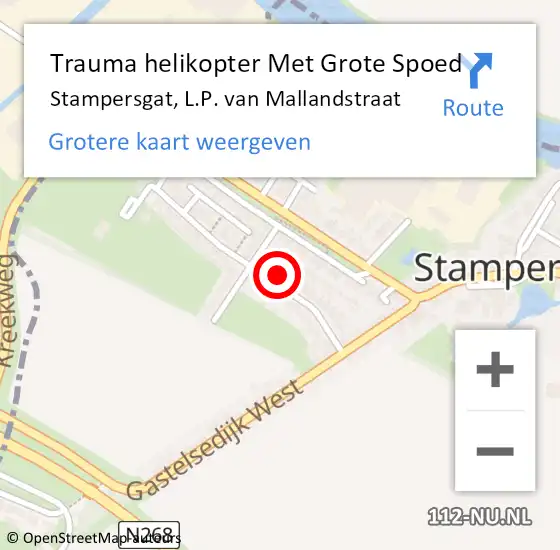 Locatie op kaart van de 112 melding: Trauma helikopter Met Grote Spoed Naar Stampersgat, L.P. van Mallandstraat op 24 december 2024 23:54