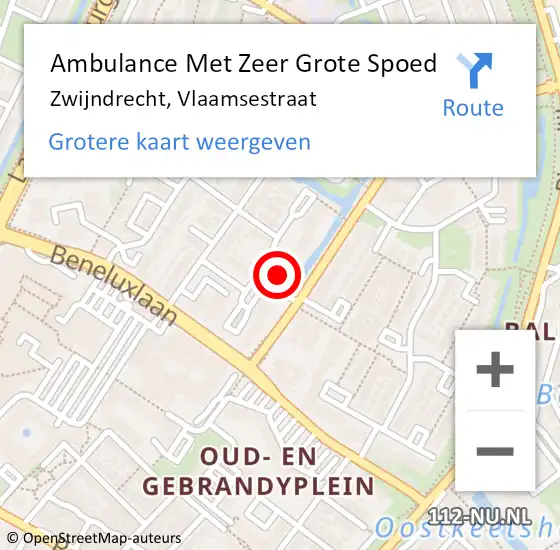 Locatie op kaart van de 112 melding: Ambulance Met Zeer Grote Spoed Naar Zwijndrecht, Vlaamsestraat op 25 december 2024 00:36