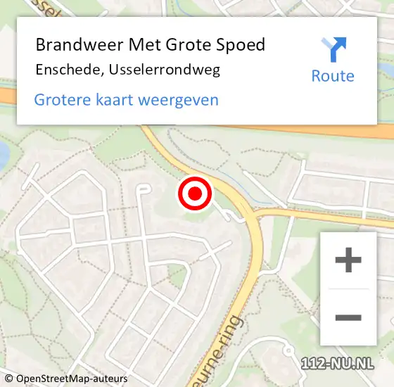 Locatie op kaart van de 112 melding: Brandweer Met Grote Spoed Naar Enschede, Usselerrondweg op 25 december 2024 01:03