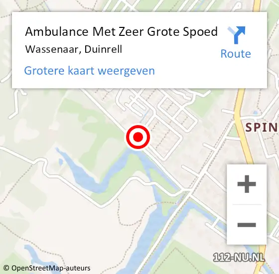 Locatie op kaart van de 112 melding: Ambulance Met Zeer Grote Spoed Naar Wassenaar, Duinrell op 25 december 2024 01:04