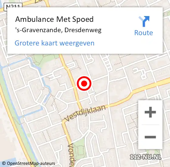 Locatie op kaart van de 112 melding: Ambulance Met Spoed Naar 's-Gravenzande, Dresdenweg op 25 december 2024 02:15