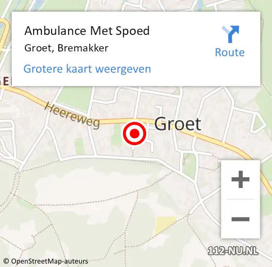 Locatie op kaart van de 112 melding: Ambulance Met Spoed Naar Groet, Bremakker op 25 december 2024 02:39