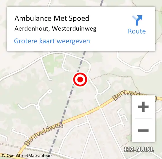 Locatie op kaart van de 112 melding: Ambulance Met Spoed Naar Aerdenhout, Westerduinweg op 25 december 2024 03:37