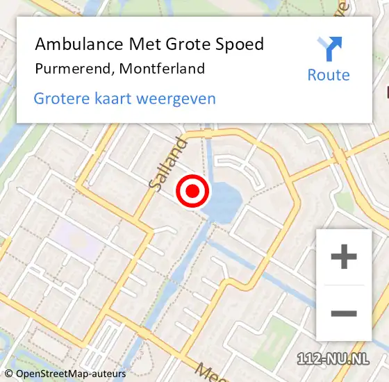 Locatie op kaart van de 112 melding: Ambulance Met Grote Spoed Naar Purmerend, Montferland op 25 december 2024 03:39