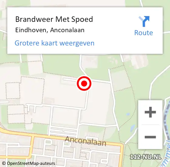 Locatie op kaart van de 112 melding: Brandweer Met Spoed Naar Eindhoven, Anconalaan op 25 december 2024 03:41