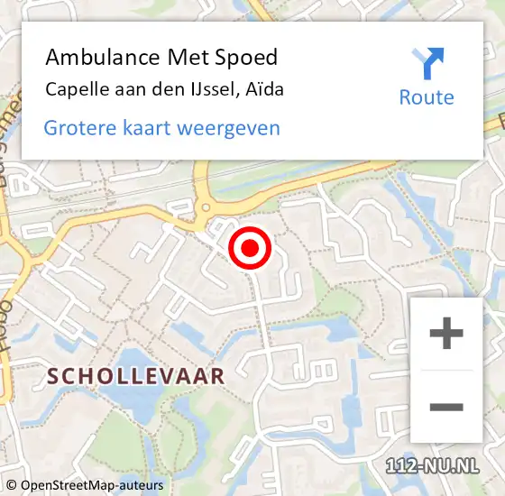 Locatie op kaart van de 112 melding: Ambulance Met Spoed Naar Capelle aan den IJssel, Aïda op 25 december 2024 03:48