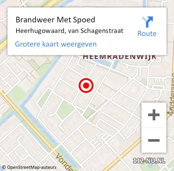 Locatie op kaart van de 112 melding: Brandweer Met Spoed Naar Heerhugowaard, van Schagenstraat op 25 december 2024 04:52