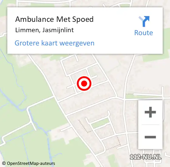 Locatie op kaart van de 112 melding: Ambulance Met Spoed Naar Limmen, Jasmijnlint op 25 december 2024 09:30