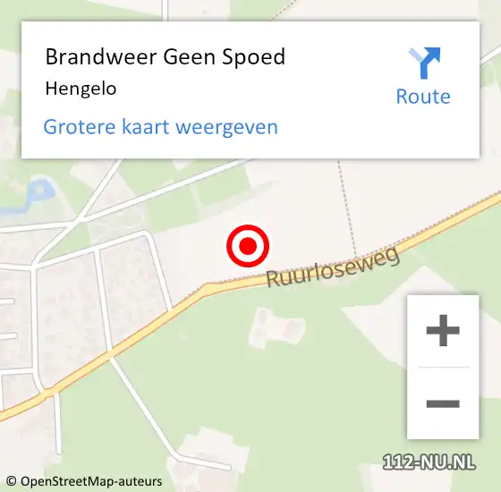 Locatie op kaart van de 112 melding: Brandweer Geen Spoed Naar Hengelo op 25 december 2024 10:17