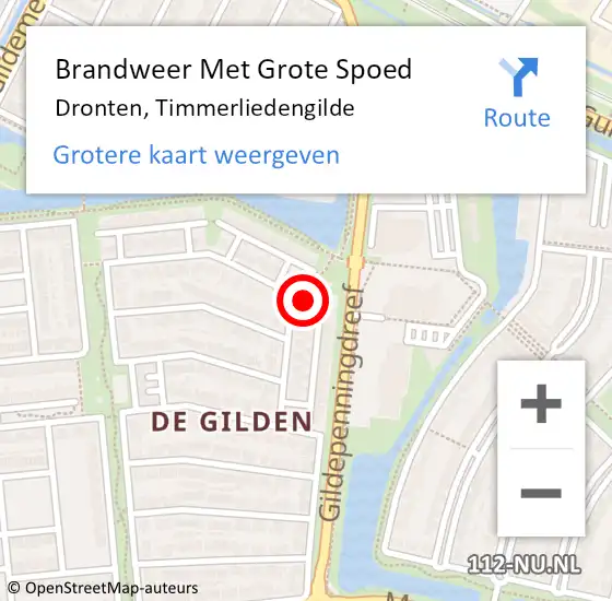 Locatie op kaart van de 112 melding: Brandweer Met Grote Spoed Naar Dronten, Timmerliedengilde op 25 december 2024 10:30