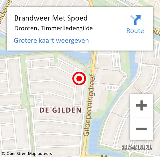 Locatie op kaart van de 112 melding: Brandweer Met Spoed Naar Dronten, Timmerliedengilde op 25 december 2024 10:57