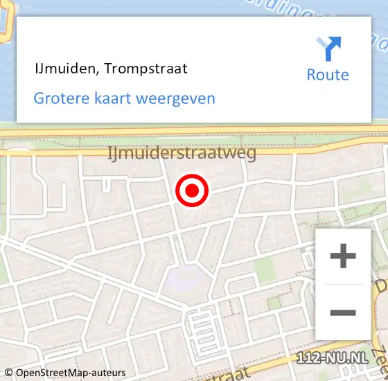 Locatie op kaart van de 112 melding:  IJmuiden, Trompstraat op 25 december 2024 11:34