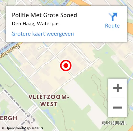 Locatie op kaart van de 112 melding: Politie Met Grote Spoed Naar Den Haag, Waterpas op 25 december 2024 11:52