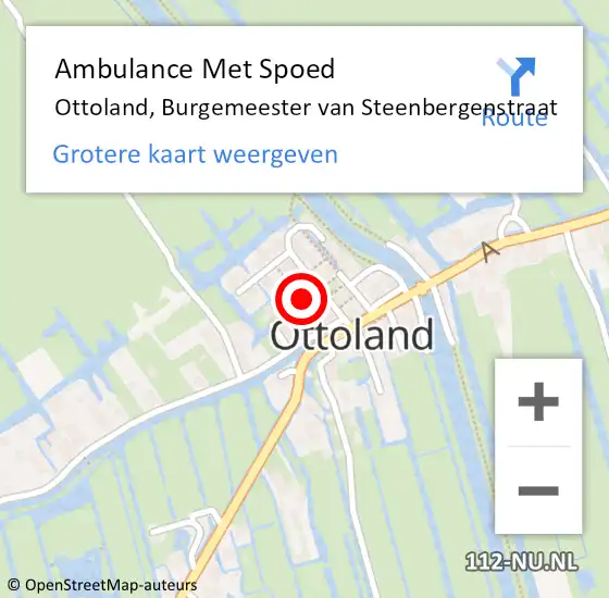 Locatie op kaart van de 112 melding: Ambulance Met Spoed Naar Ottoland, Burgemeester van Steenbergenstraat op 25 december 2024 12:53