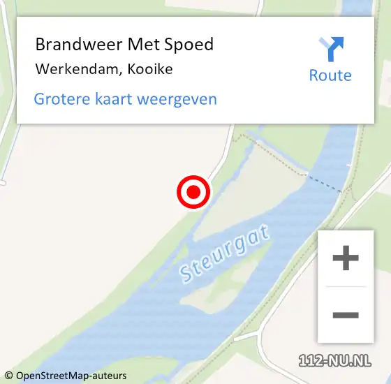 Locatie op kaart van de 112 melding: Brandweer Met Spoed Naar Werkendam, Kooike op 25 december 2024 13:02